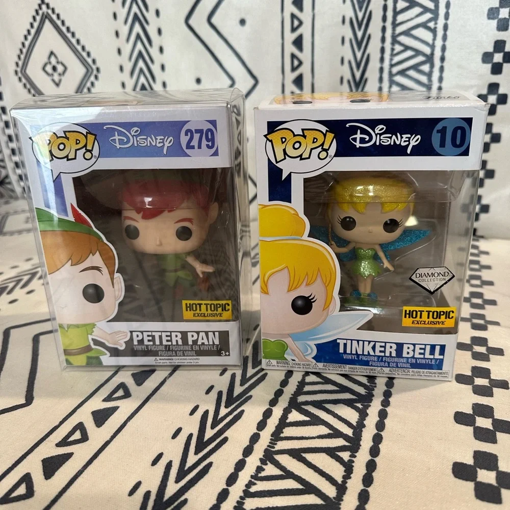 New- Disney‎ Funko Pop- Peter Pan 279 & Tinker Bell 10